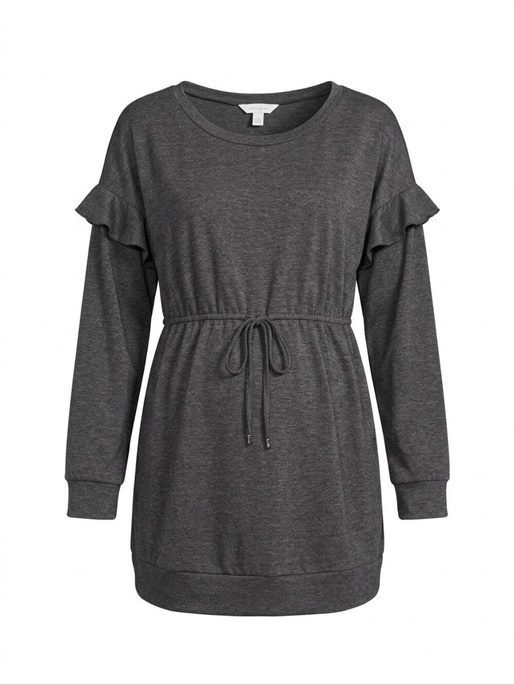 Motherhood Maternity Charcoal Gray Long Sleeve Waist Tie Top Size XL NWOT